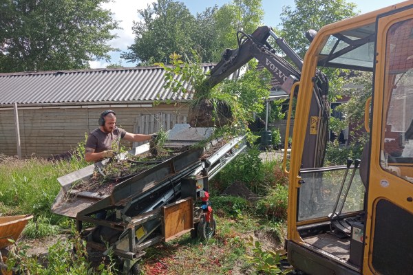 Na het bestrijden van de Japanse duizendknoop in Sneek is het belangrijk deze op de juiste manier af te voeren.